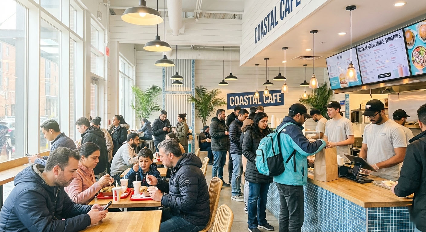 Coastal cafe interior