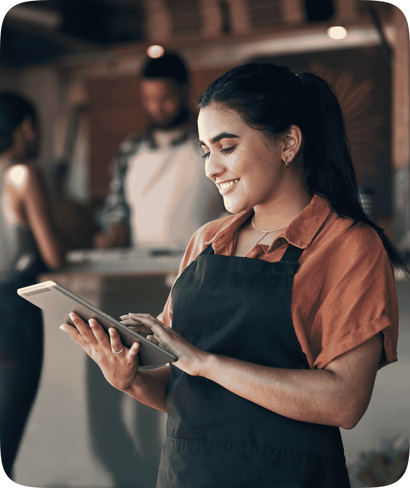Waiter with tablet